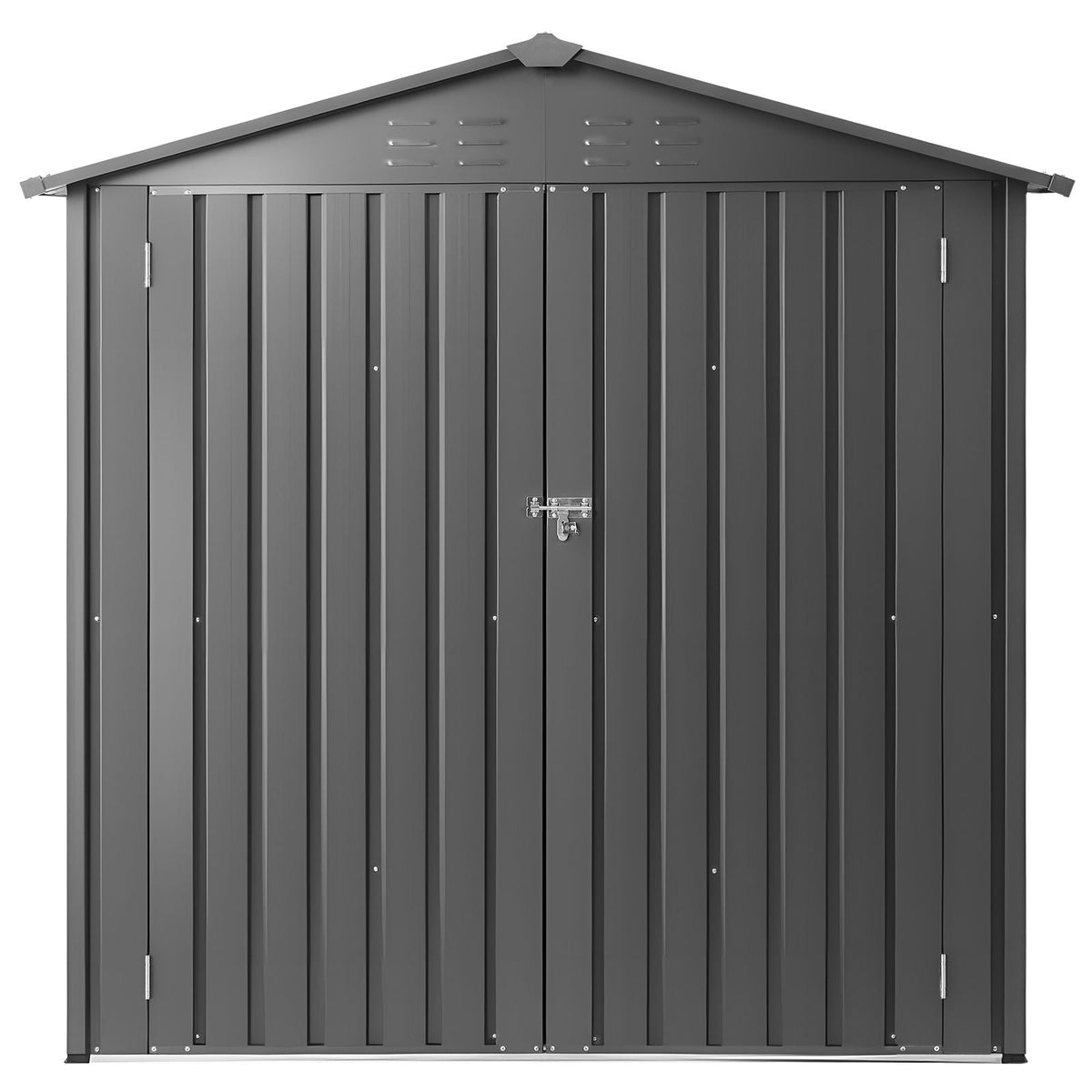 6 x 4 FT Metal Garden Shed, Outdoor Storage Shed with Lockable Doors & 4 Louver Vents, Peak Roof Metal Sheds Outdoors Storage, Storaged Sheds Clearance for Backyard, Garden, Patio, Bike, Gray