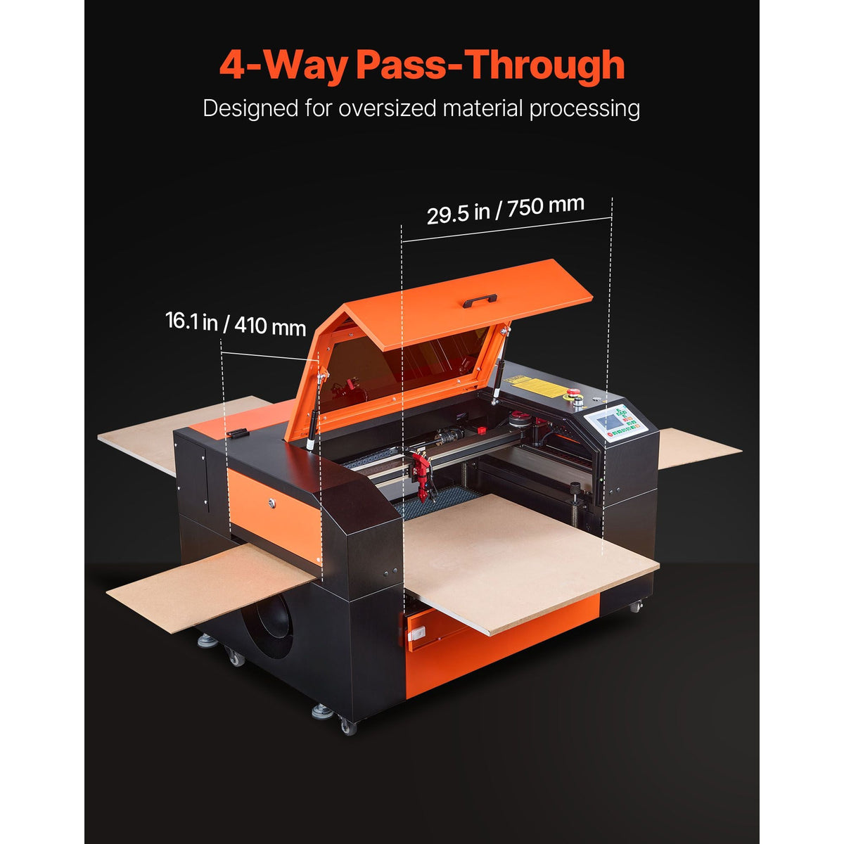 60W CO2 Laser Engraver, 24 x 16 in, CO2 Laser Engraver Cutter Machine with 4 Way Pass Air Assist, Engraving Cutting Machine, Compatible with LightBurn CorelDRAW RDWorks, for Wood Acrylic Glass