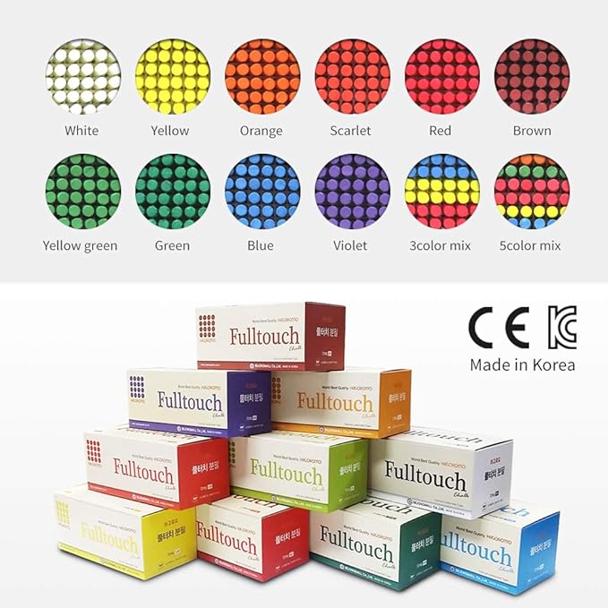 Hagoromo Fulltouch Color Chalk 1 Box [72 Pcs/White]