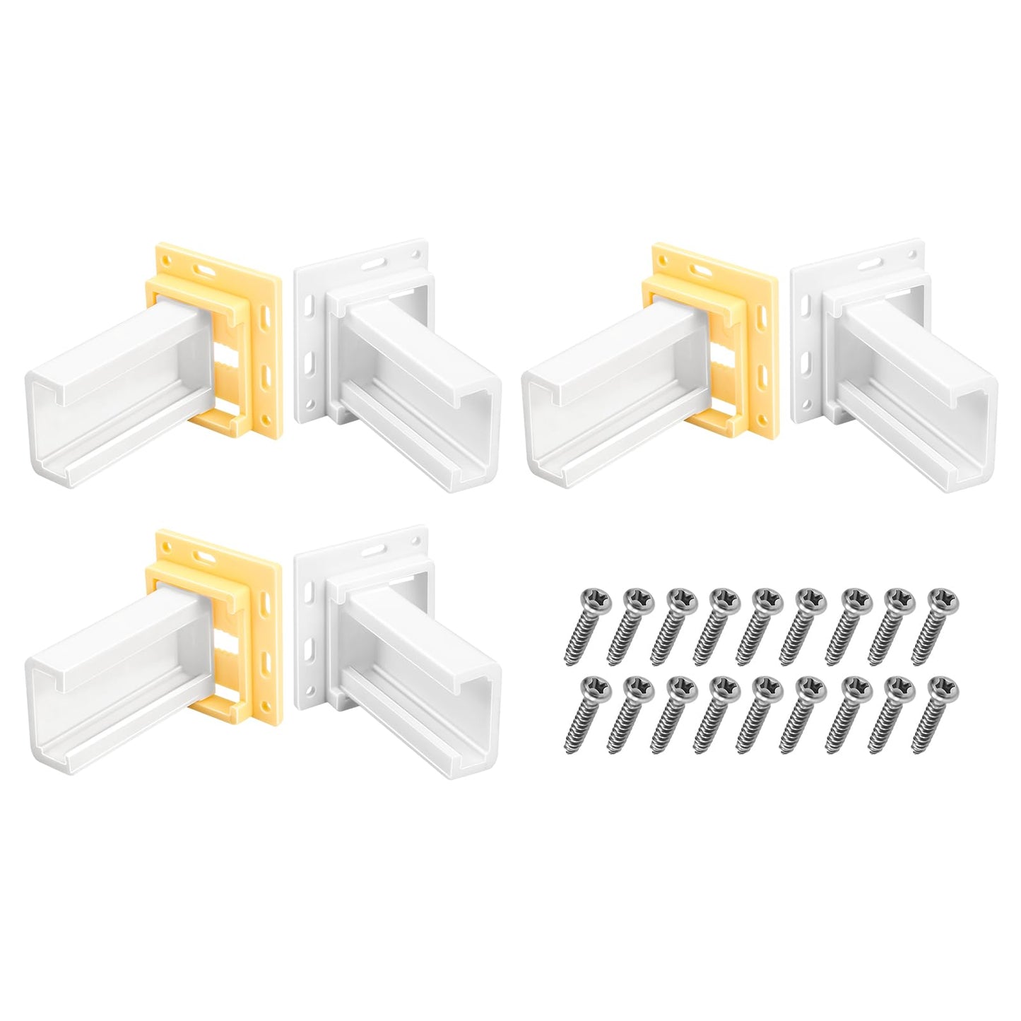 3 Pack Drawer Slides Sockets Set RV Drawer Rail Bracket, Drawer Hardware for 1'' Slide Channel, Cabinet Drawer Slides, Drawer Rails, C-Shaped Adjustable Base, RV Cabinet Hardware, Included Screws