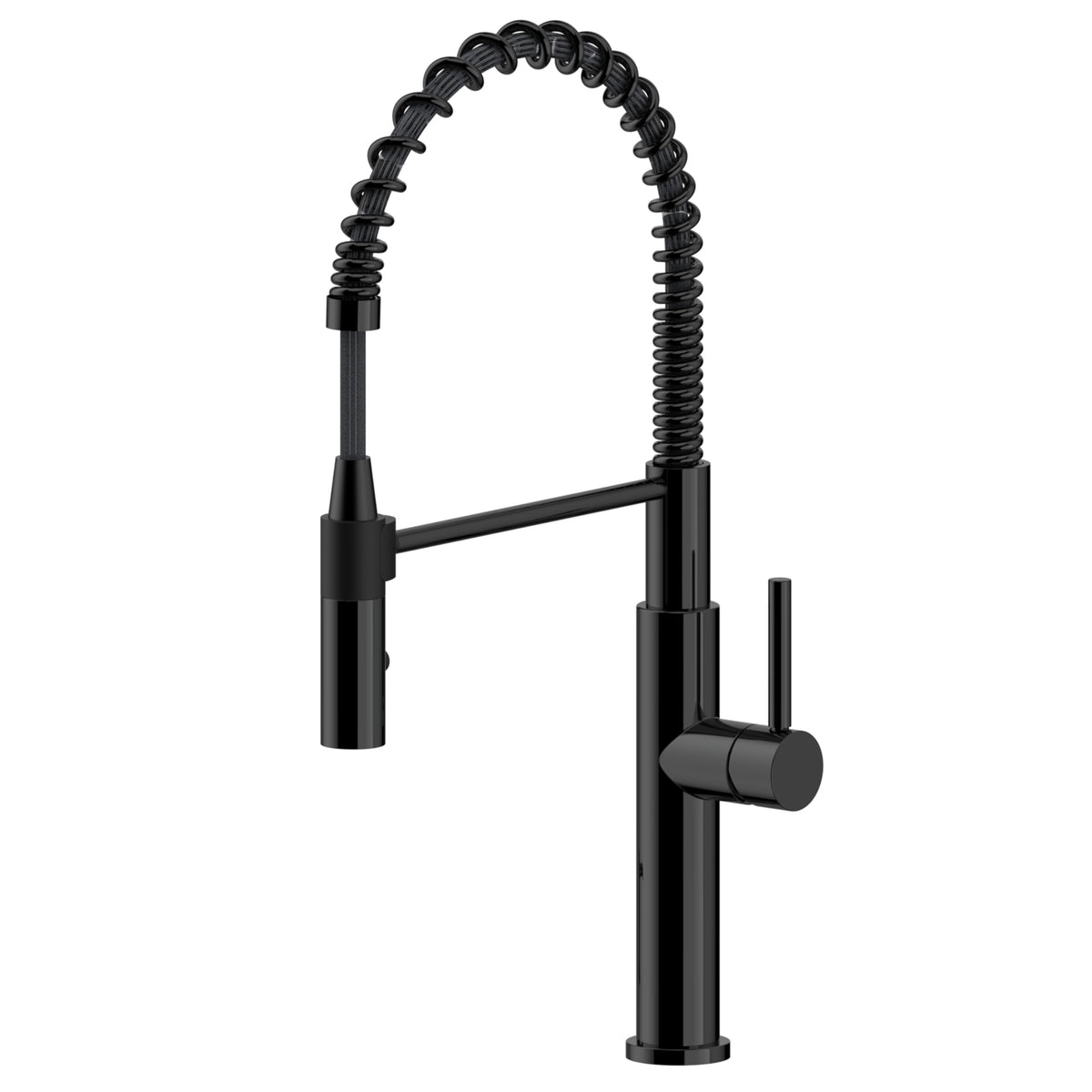 Voriva Kitchen Faucet with Pull Down Sprayer - Commercial High Arc Stainless Steel Single Handle for RV Bar Laundry Farmhouse Camper Outdoor Black