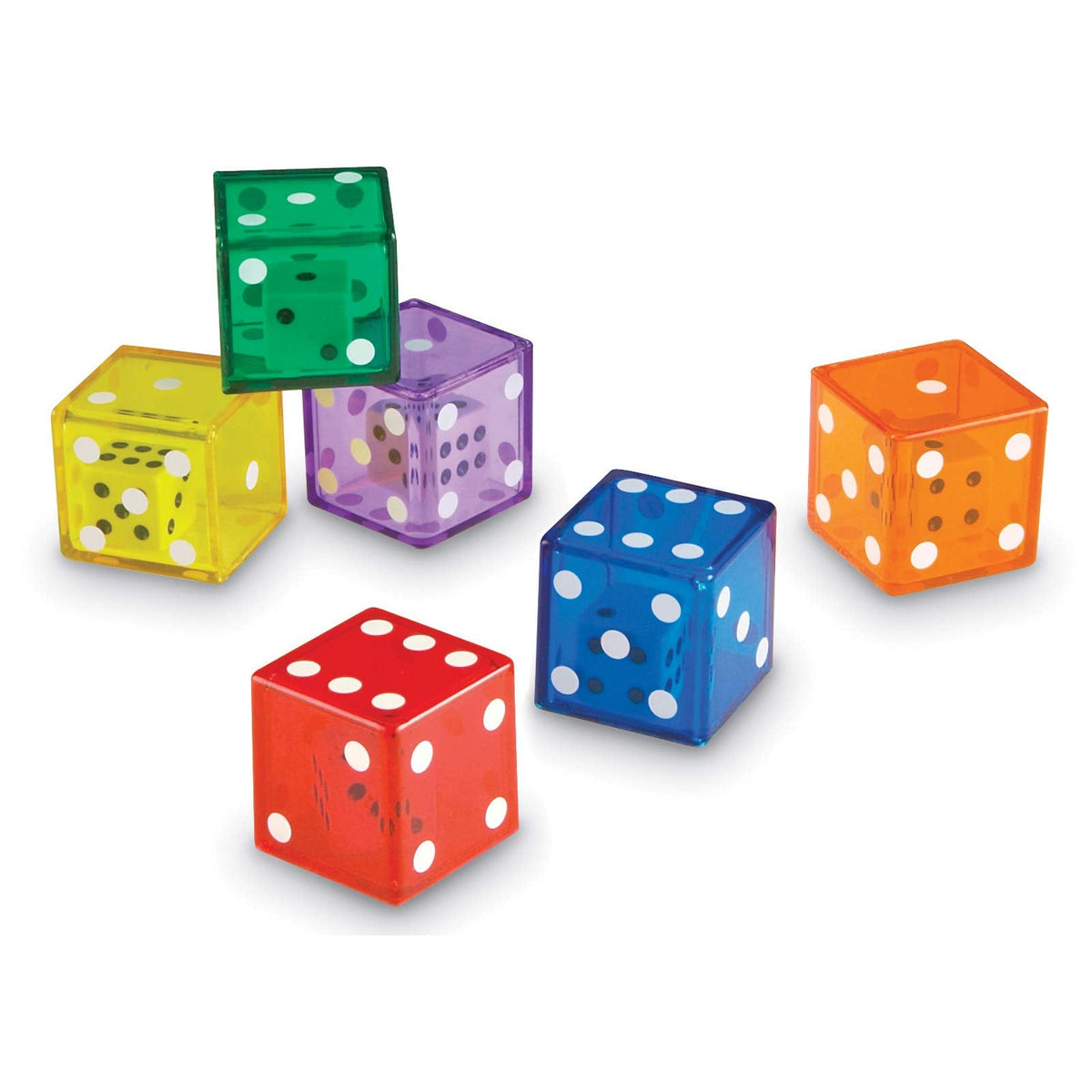 Learning Resources Jumbo Dice in Dice, Set of 12, Multi-color, 1-1/4 L x 1-1/4 W in