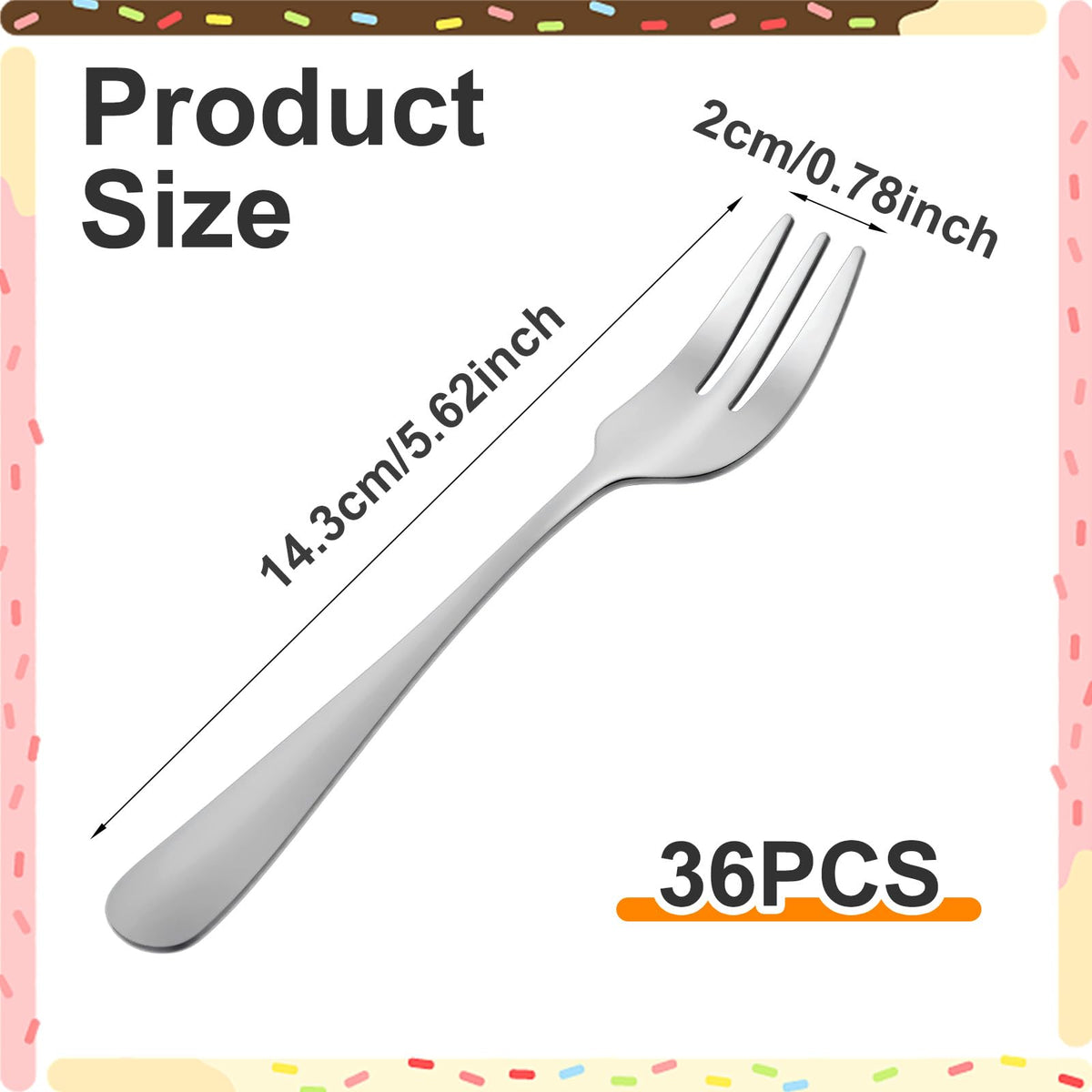 PercyEffie 36pcs Appetizer Small Forks 5.5Inches cocktail forks mini fork Stainless Steel Portable appetizers Cocktail Salad Fruit Fork for dessert,cake,pickle,crab,oyster Party
