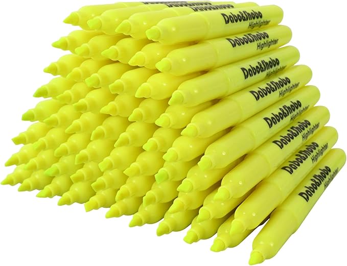 Dabo&Shobo Yellow highlighter, 60 Pack -bright color, chisel tip, for Adults Highlighting in the Home School Office …