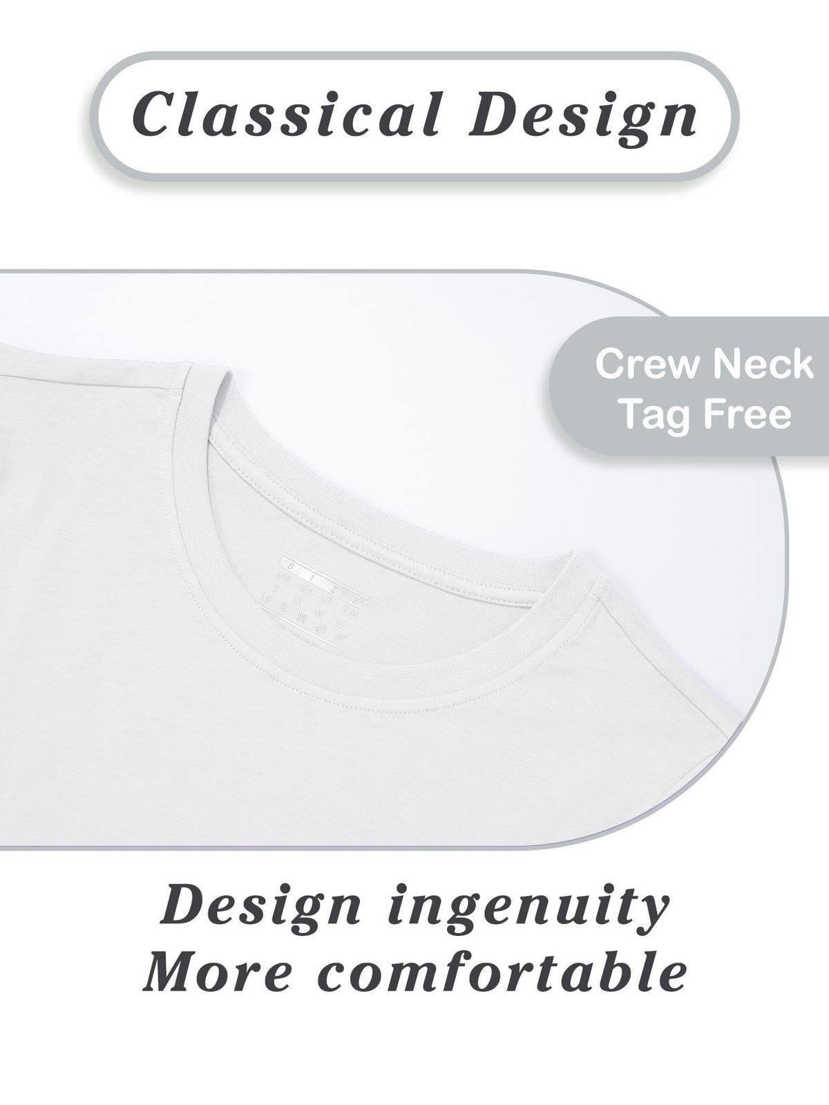 SMENG Ladies Cotton Tee Long-Sleeve Shirts Wicking Soft Crew-Neck T-Shirt Basic Solid Color Classic-Fit Shirt White L