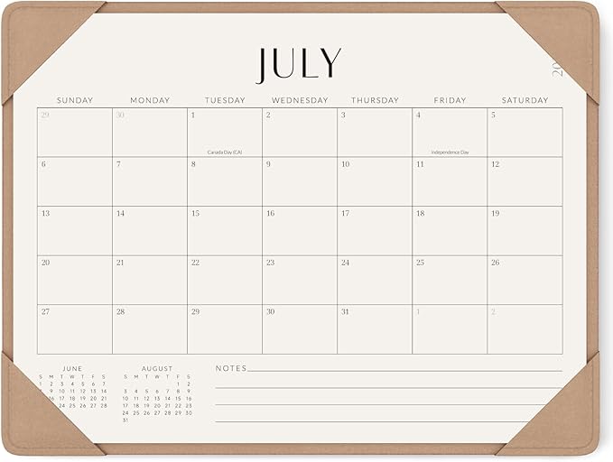 Jotsome Desk Calendar 2025-2026 with Desktop Mat, Academic Desk Pad Calendar From July 2025 to December 2026 14x10.5 inch, Desk Blotter Calendar for Home Office and School, Easy Planning, Apricot