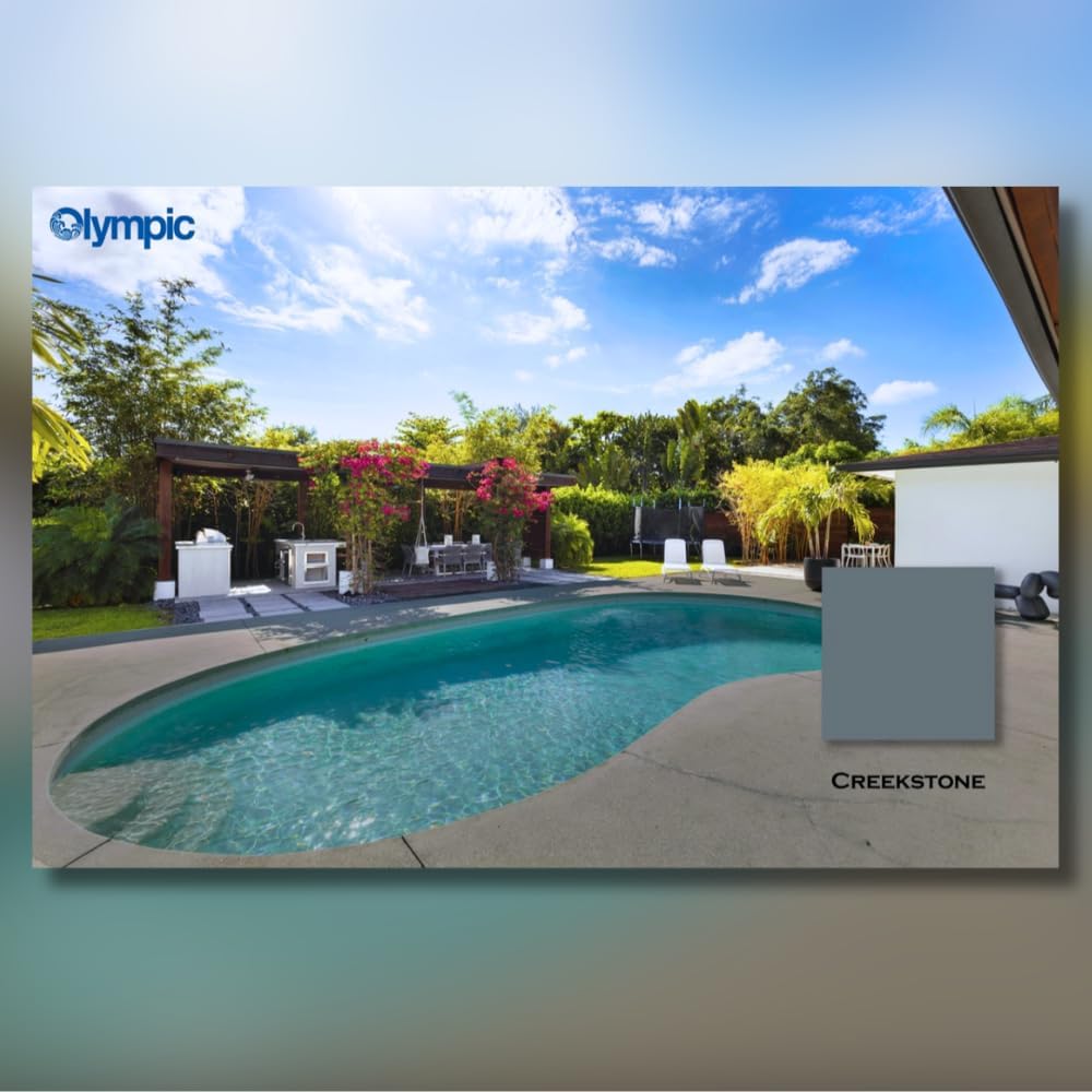 Olympic Patio Tones - Creekstone - 1 Gallon - Non-slip acrylic deck and patio coating, concrete restorer.