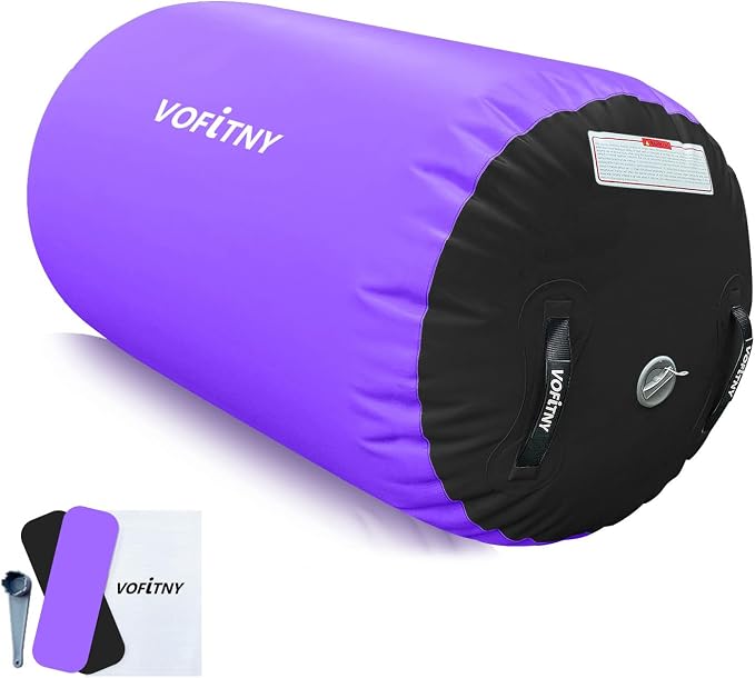 VOFiTNY Gymnastics Air Barrel Tumbling Octagon Mat Back-bend Trainer 600W Electric Air Pump for Inflatables