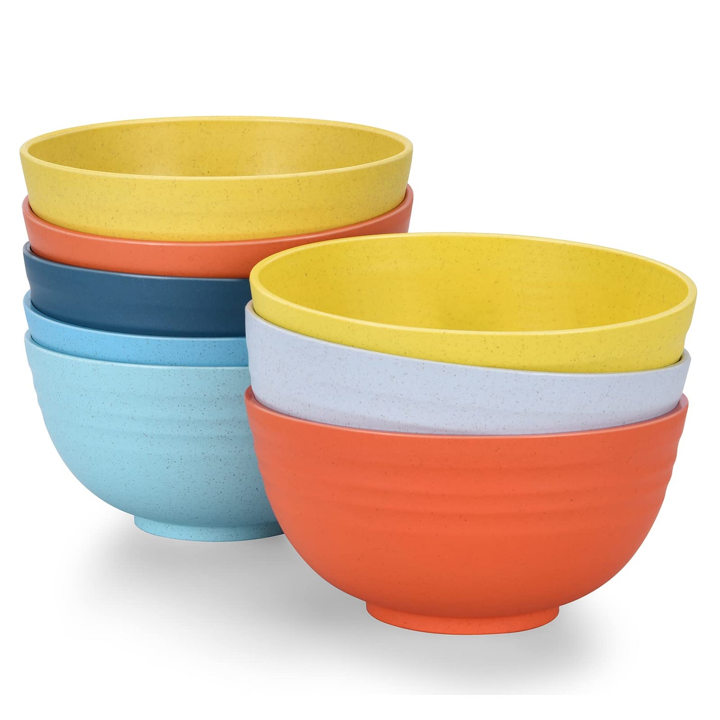 Homestockplus 24 OZ Wheat Straw Cereal Bowls Set of 8, Unbreakable & Reusable Bowls, BPA Free Eco Friendly, Microwave & Dishwasher Safe, Multi Color Bowls for Ramen, Soup, Salad