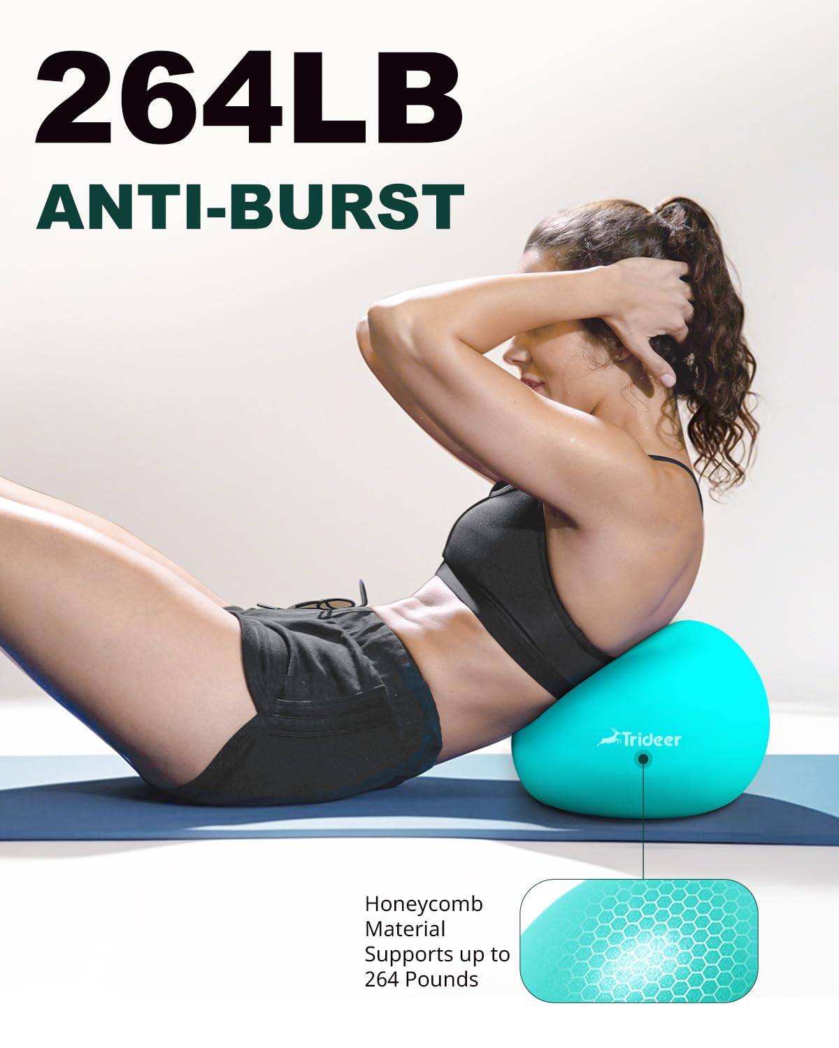 Trideer 9-Inch Pilates Ball with Exercise Guide for Core Strength, Yoga, Stability, Stretching & Physical Therapy