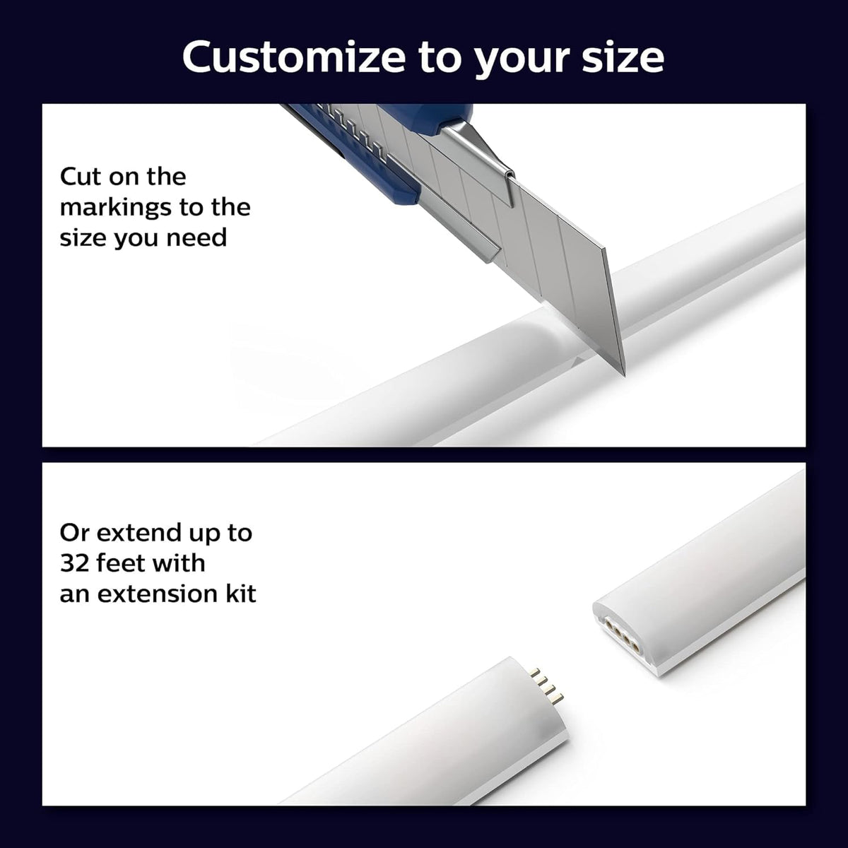 Philips Hue Indoor 6-Foot Smart LED Light Strip Base Kit with Plug - Flowing Multicolor Effect - 1 Pack - Control with Hue App - Works with Alexa, Google Assistant and Apple HomeKit
