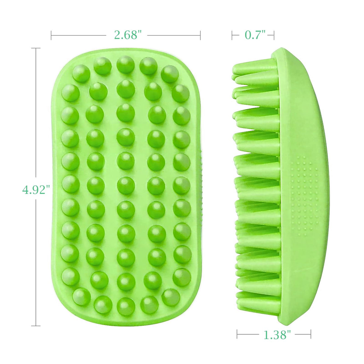 Yintoper Dog Bath Brush, Pet Silicone Shampoo Brush, Rubber Shower Wash Curry Brush for Short Long Haired Dogs Cats Shedding Grooming and Massage, Pet Rubber Brush Removes Loose & Shed Fur