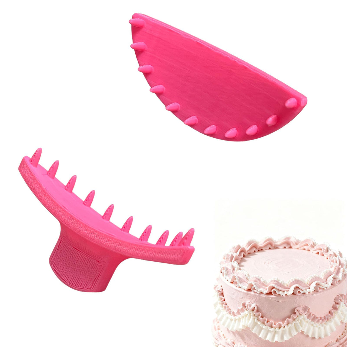 SPANSEE 2 PCS Cake Arch Guide Tool, Cake Piping Guide Tool, Ruffle Guide Stencil, Cake Decorating Tools, Cake Ruffle Marker for 6"-10" Cakes