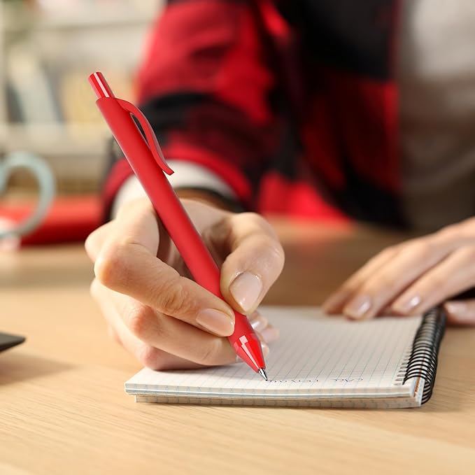 108 Pack Red Pens - Bulk Pens 1.0mm Medium Point Ballpoint Pens Smooth Writing No Bleed Retractable Red Ink Pen
