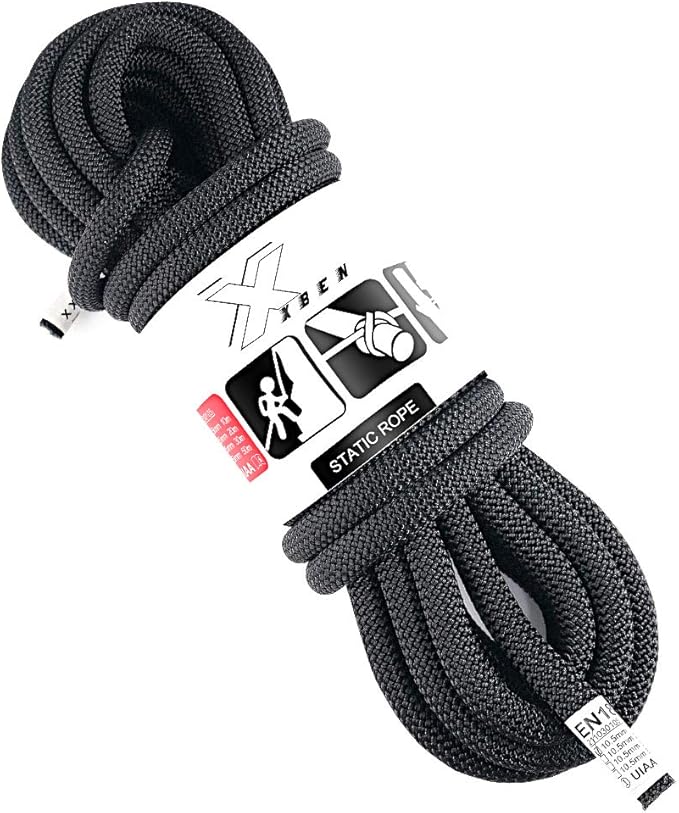X XBEN Outdoor Climbing Rope 10M(32ft) 20M(64ft) 30M(96ft) 50M(160ft) 70M(230ft) 152M(500FT) 352M(1000FT) Static Rock Climbing Rope for Escape Rope Ice Climbing Equipment Fire Rescue Parachute