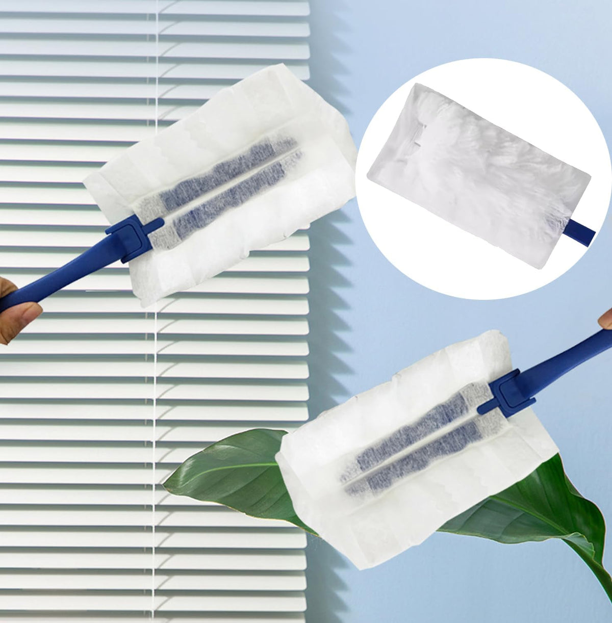 JMIATRY 100PCS Disposable Duster Refills for Swiffer Heavy Duty Duster Refills 180° Duster Refill Bulk Duster Pads with Extendable Handle Disposable Dusters for Cleaning Home Office Blinds Ceiling