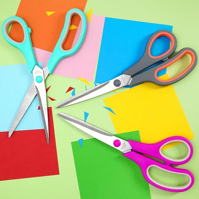 Vitoler Scissors All Purpose, 8.5" Heavy Duty Scissors Bulk,Cute Scissor for Office Craft Fabric, Back To School Supplies