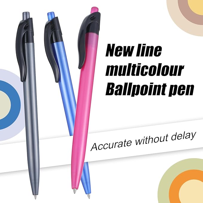 Yuxingrong Retractable Black Ballpoint Pen for Smooth Writing 1.0mm Medium Pack of 100, click pens with comfort grip, Idea for Journaling, Planner, Note Taking