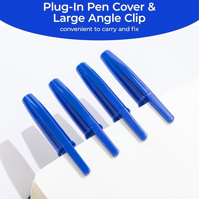 M&G Ballpoint Pens, Blue Ink Ballpoint Pens Fine Point 0.7mm, Ball Point Pens Bulk Smooth Writing with Anti-Slip Grip & Plug-In Cover for Journaling Office Supplies School Women Men (40 Pack)