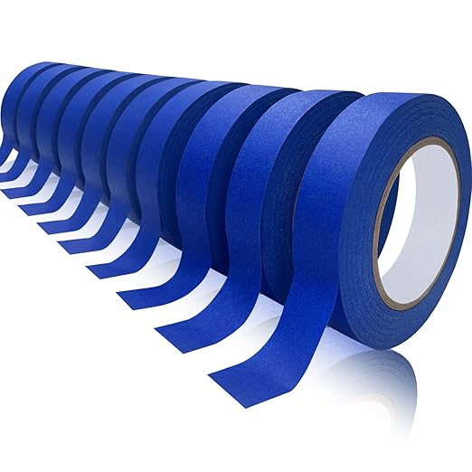 Premium Painters Tape, 10 Rolls Blue Tape Painters Masking Tape for Multi-Purpose, 601yds=10*0.94inch*60.1yds, Craft Adhesive Paint Tape for Walls, DIY Crafts Arts, Labeling, Decoration, Easy Removal