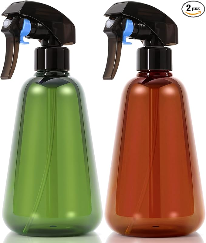 Spray Bottle for Plants 2 Pack, 16oz - Ultra Fine Mist, Plant Mister Empty Spray Bottles Indoor, Leak Proof Misting Water Sprayer Bottle for Gardening, Plant Care, Hair Care, Cleaning Solutions