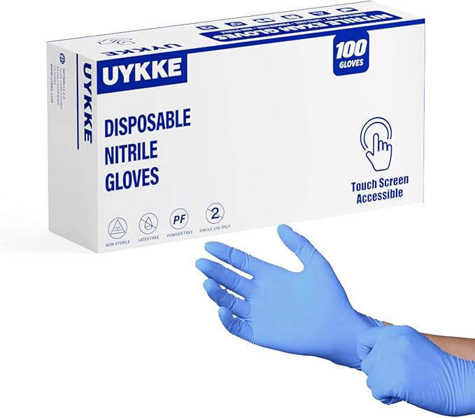 Nitrile Disposable Gloves 4 Mil Nitrile Cleaning Gloves Latex Free for Food Prep, Cooking,Lab,Home,Salon&Tattoo