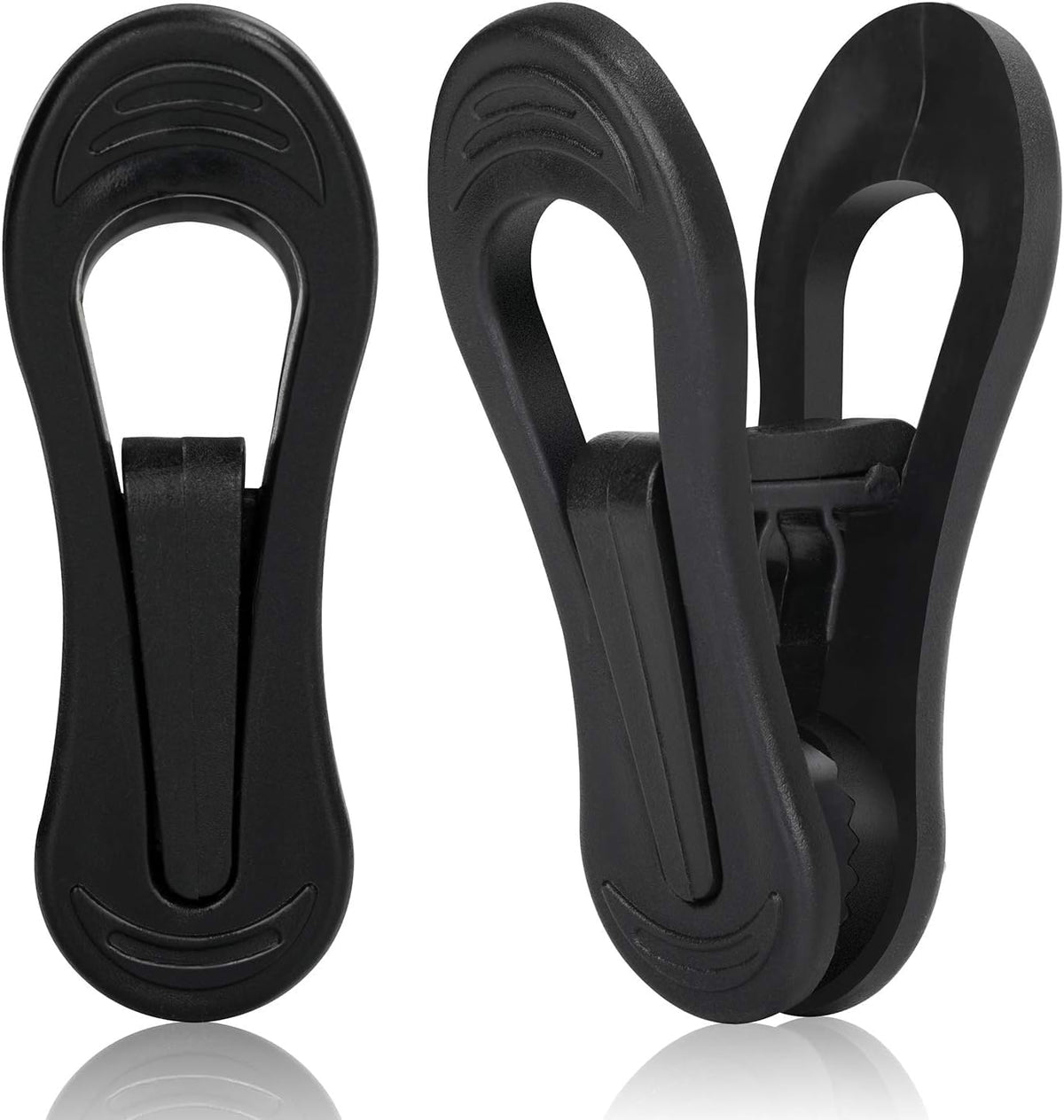 Tinfol 50pc Plastic Coat Hanger Clips, Black Strong Pinch Grip Finger Clips for Skirt Pant Hangers, Multi-Purpose Clothes Hanger Clip for Rounded Hangers