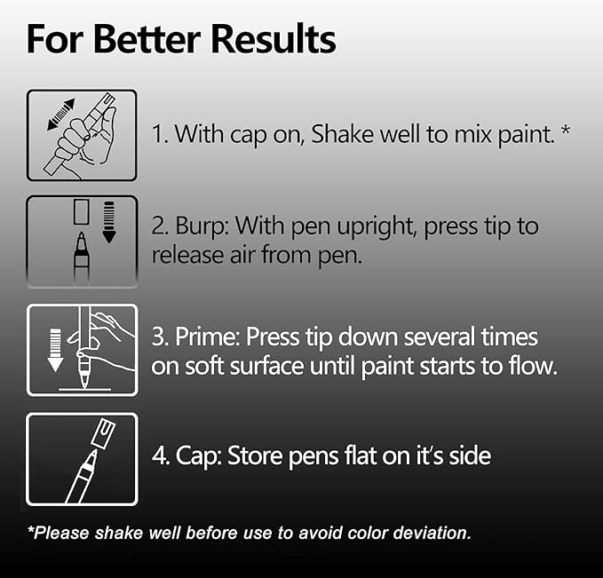 Yellow Marker Paint Pens - 6 Pack Acrylic Yellow Permanent Marker, 0.7mm Extra Fine Tip Paint Pen for Art Projects, Drawing, Rock Painting, Ceramic, Glass, Wood, Plastic, Metal, Canvas DIY Crafts