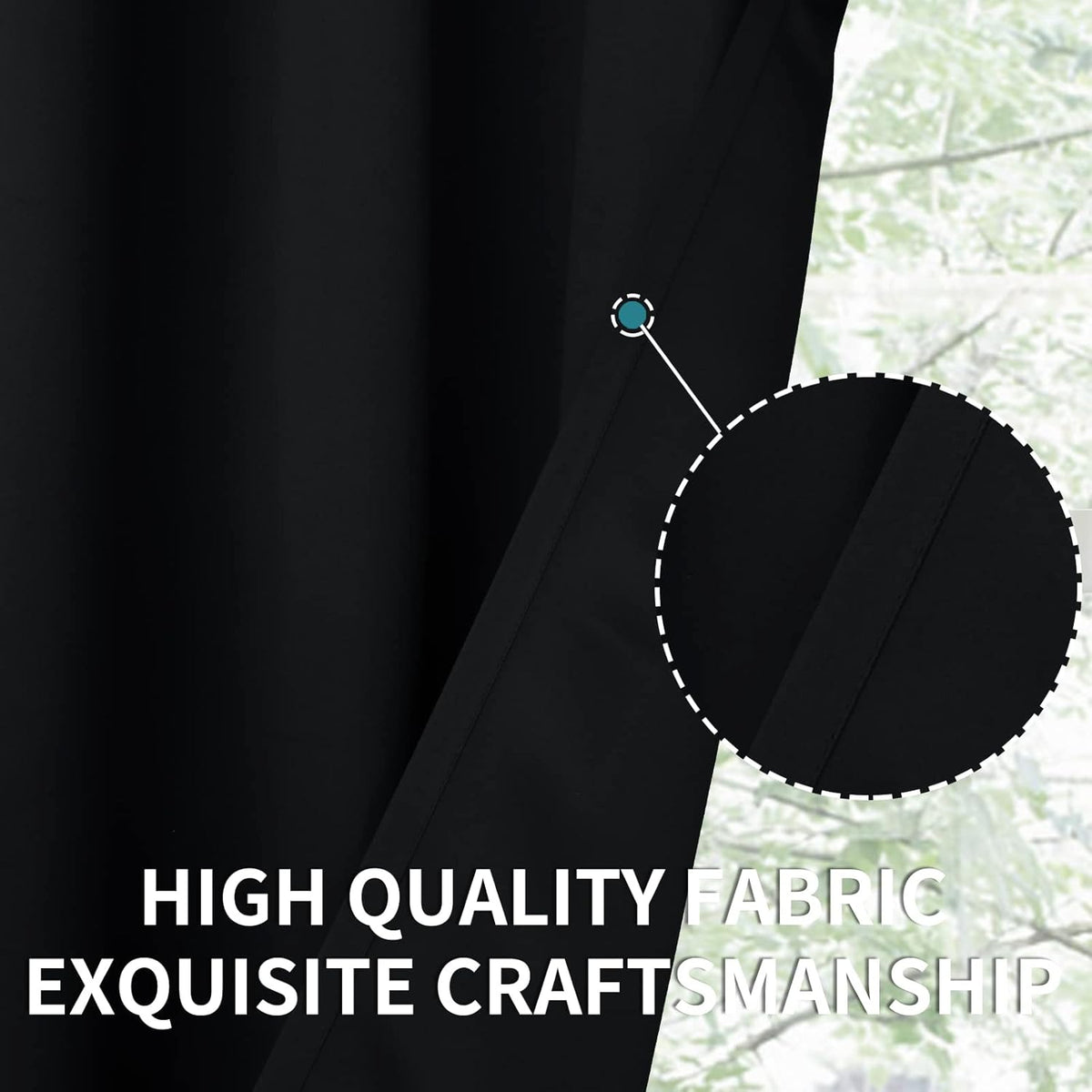 BGment Black Blackout Curtains for Bedroom 52 x 72 Inch Long - Thermal Insulated Drapes Room Darkening Window Treatments for Living Dining Room, 2 Panels