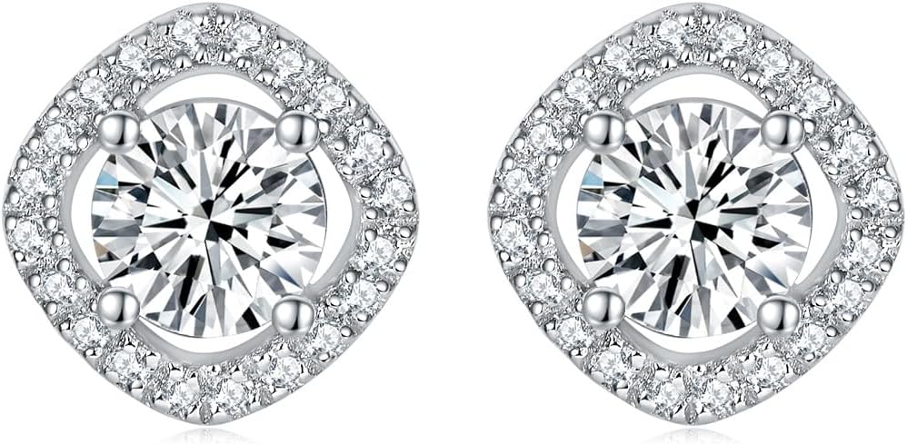 14K Gold White Moissanite Earrings Necklace Gemstone Ring Set, Women's Luxury Three-Piece Jewelry Set, Classic White Diamond-Inspired Design for Formal Events