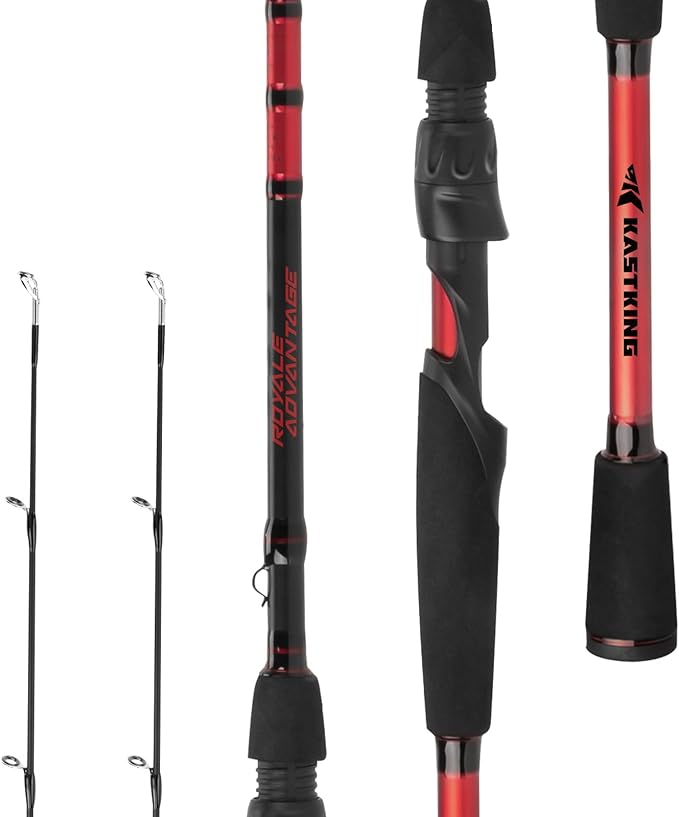 KastKing Royale Advantage Fishing Rod, Spinning Rod & Casting Rod, IM6 Graphite Blanks, 2-Pieces Rods with Extra Tip Section,KastFlex Technology, Power Transition System, EVA Handle