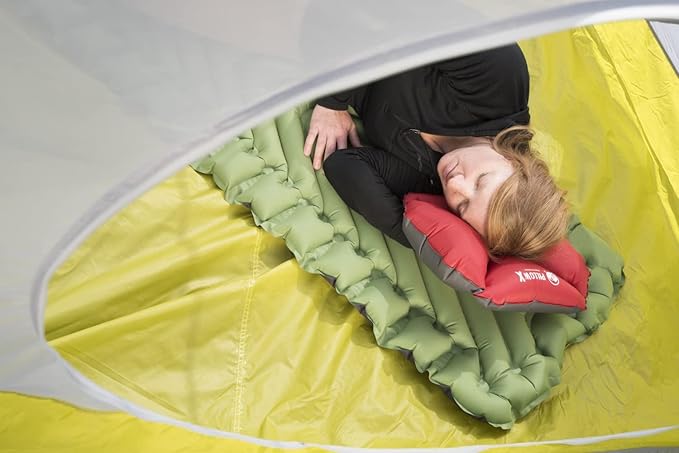 KLYMIT Static V Lightweight Inflatable Sleeping Pad | Comfortable, Lightweight, Easy to Inflate Portable Air Bed Mattress for Camping, Backpacking and Hiking — Green