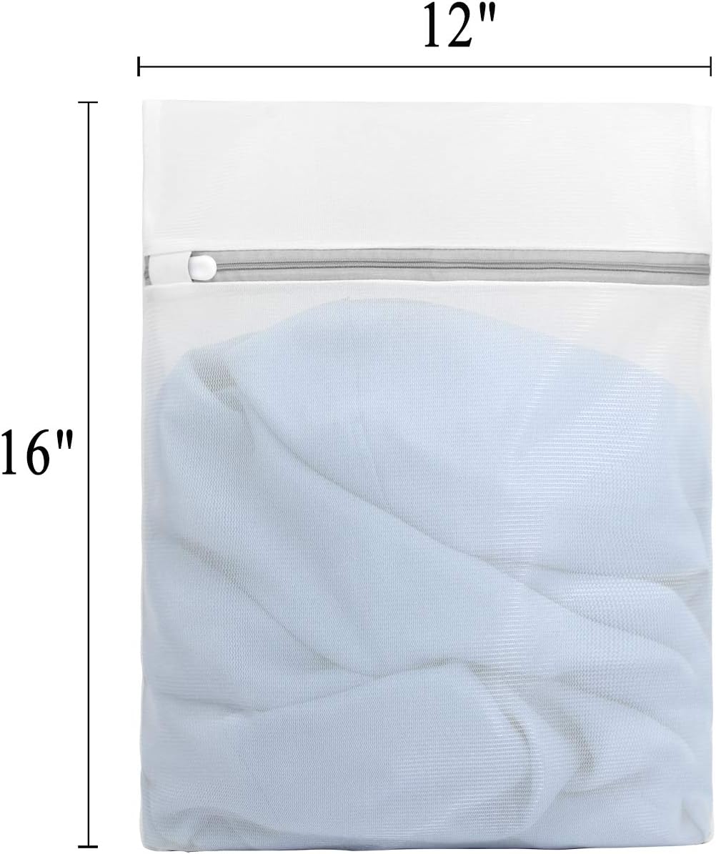 Muchfun 3Pcs Durable Fine Mesh Laundry Bags for Delicates 12 x 16 Inches (3, Medium)