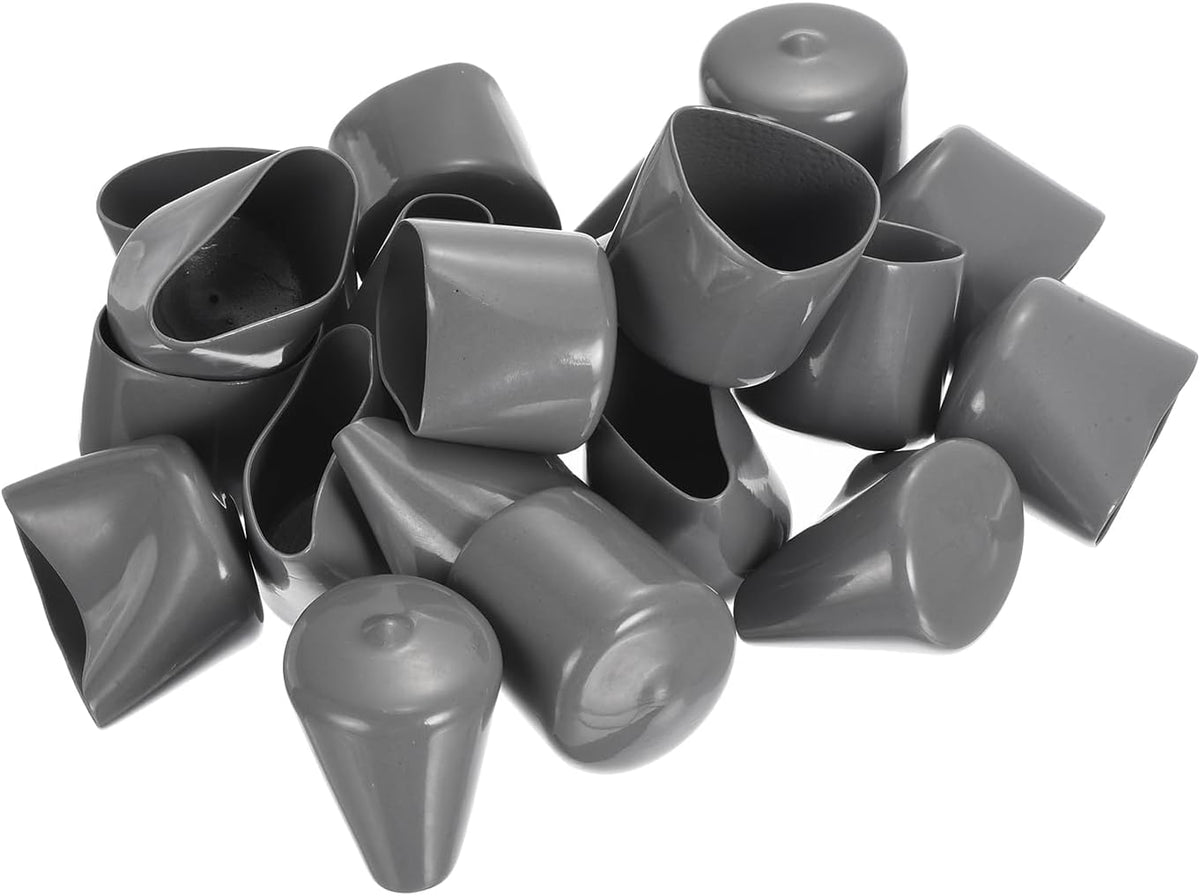 uxcell 20pcs Rubber End Caps 35mm ID Vinyl Cap Cover Screw Protectors Dark Grey