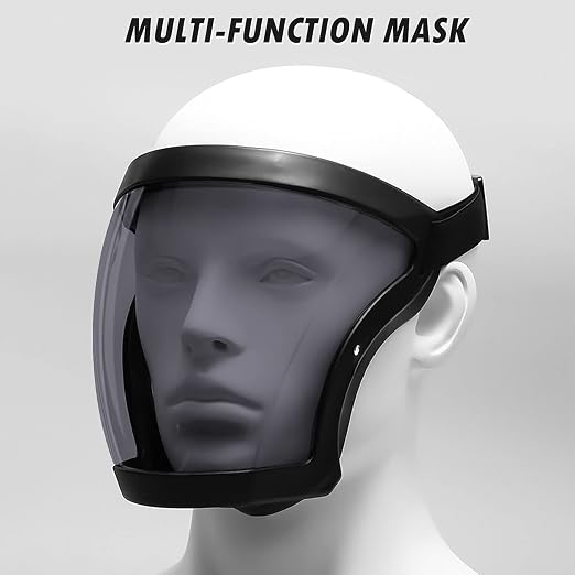 Anti-Fog Full Face Active shields Protection Visible Expression Transparent Breathable Comfortable Adults Reusable(Grey, 1PCS), JZY-0010
