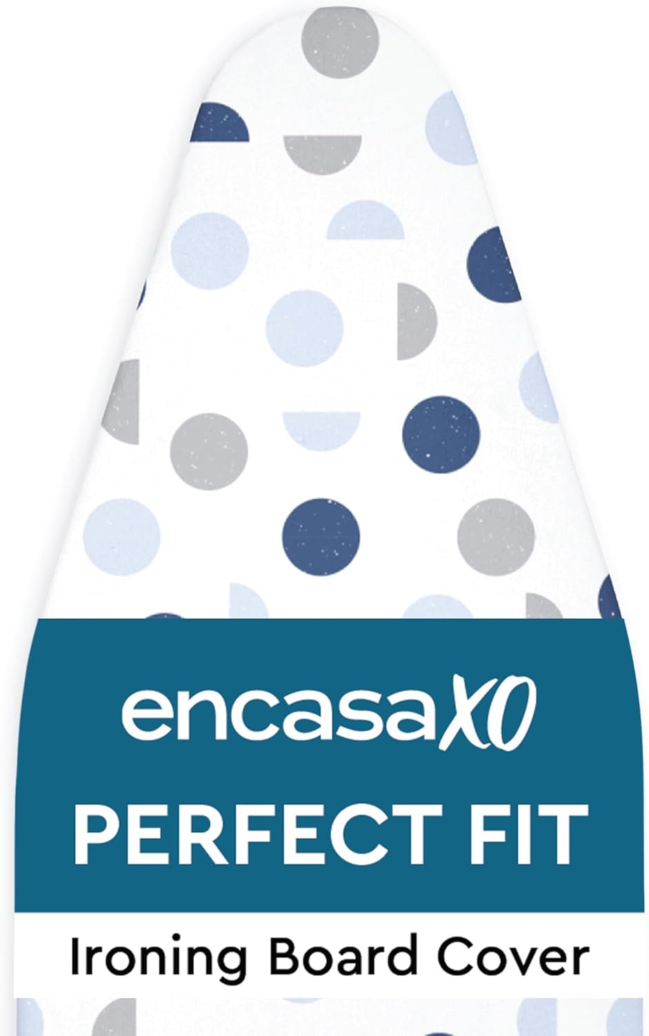 Encasa XO Ironing Board Cover and Pad 54"x15" - Thick 3mm Felt Padding, Drawstring Tightening & Lock, Easy Fit, Scorch & Stain Resistant, Fits Standard Large Ironing Board - Blue Moon