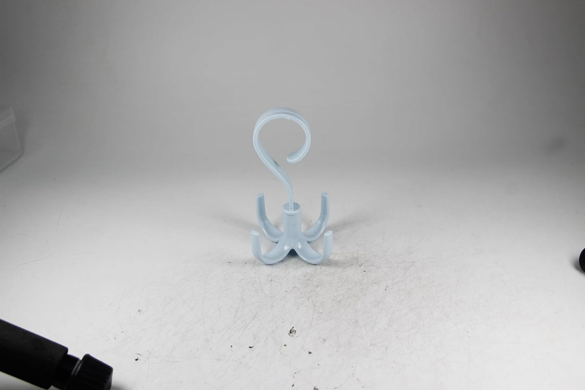 2Pcs Rotating Belt Hanger 360 Degrees Rotatable Organizer with 4 Hooks for Drying Towels Bras Clothes Gloves Plastic Laundry Sock Drying Hanger Blue