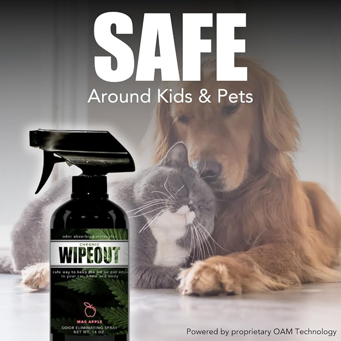 Chronic Wipeout Smoke Smell Eliminator for Home, Cars, Clothes, & More | Smoke Odor Eliminating Spray for All Kinds of Strong Smoke | Gifts for Smokers - Apple, Bamboo Teak, & Unscented 3 Pack - 4 oz