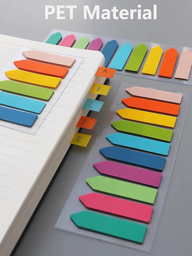 ELII 3600pcs Sticky Book Tabs,Writable Translucent Book Markers Annotating Page Tabs,Transparent Sticky Notes Tabs for Binders