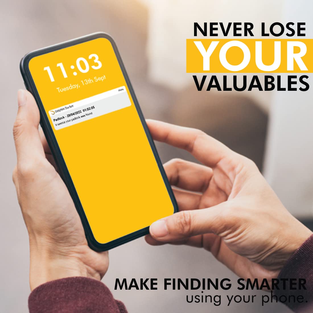 tag8 Dolphin Smart Padlock (Pack 1), TSA-Compliant Suitcase and Luggage Locks with Alarm, Keyless Bluetooth Suitcase Lock and Locker Padlock, Unlock via Phone App, Android and iOS Compatible, Silver