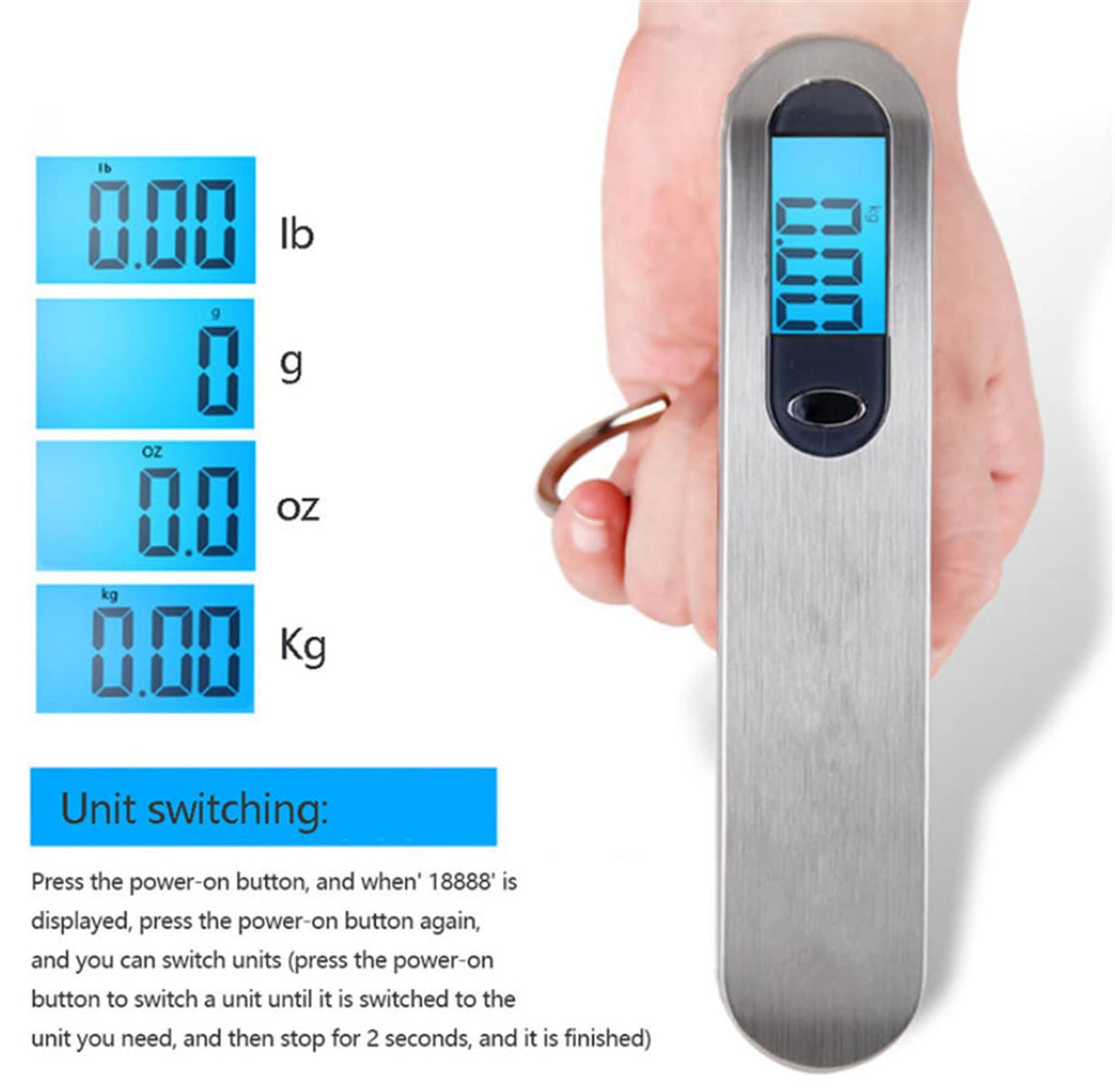 Luggage Scale 50kg/110LB, TXY Portable LCD Display Electronic Scale Weight Balance Suitcase Travel Bag Hanging Steelyard Scale Tool with Hook
