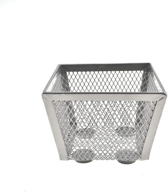 HAHIYO Stackable Paper Clip Mesh Holder cup 2.2" Height 2 Pack Silver Sturdy PaperClip Holder Container for Desk Drawer Organizer Collection for Home Office School Soft Foam Feet No Sharp Edges