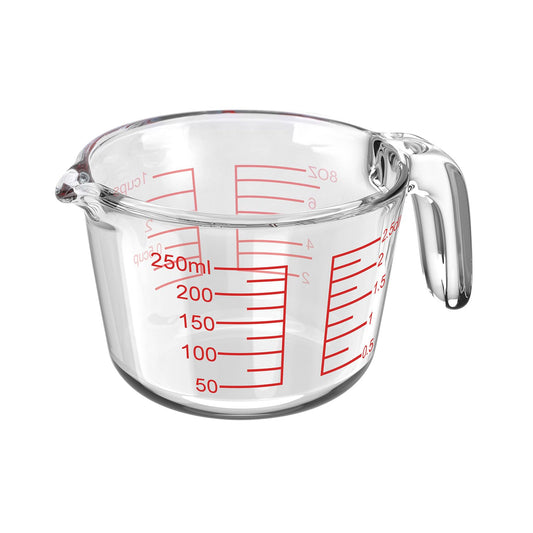 1 Cup Glass Measuring Cups,Clear Borosilicate Glass Liquid Measuring Cup for Kitchen & Baking Microwave Oven Dishwasher Safe Measuring Cups,8 oz/250ml Glass Measuring Cup