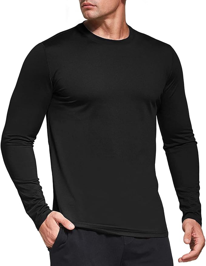 Men's 1, 3 or 5 Pack Performance Long Sleeve T-Shirts, UPF 50+ Sun Protection Shirts, Athletic Gym Workout Shirts for Running