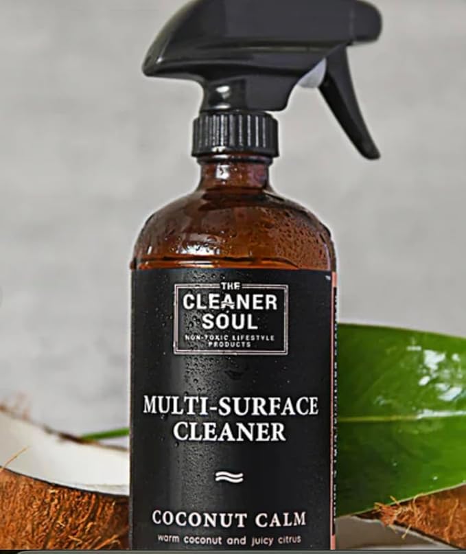 Non-Toxic Multi Purpose Cleaner, Natural Cleaning Spray, Luxurious Refillable Glass Bottle, Essential Oil Fragrance, Safe for All Surfaces, Safe for Animals and Pets, Safe for Humans (Lavender Love)