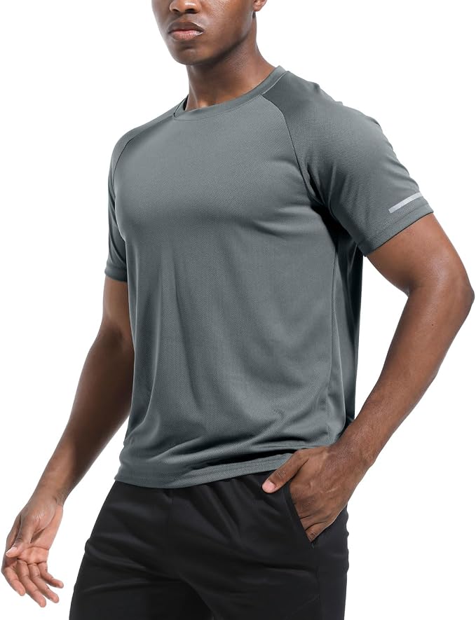 Boyzn 1, 3, 5 or 7 Pack Men's Workout Running Shirts, Dry Fit Moisture Wicking T-Shirt, Gym Athletic Short Sleeve Tee Shirts