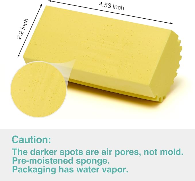 4 Pack Damp Dusting Sponge Duster, Yellow Dust Cleaning Sponge, Reusable Household Cleaning Sponge Tool for Blinds, floorboards, Fan Blades, Vents, Glass, Railings, Mirrors