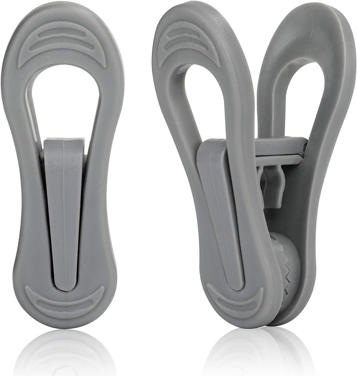 Tinfol 24pc Grey Plastic Hanger Clips, Strong Pinch Grip Finger Clips for Plastic Clothes Hangers, Multi-Purpose Kid Hanger Clip for Skirt Pant Hangers