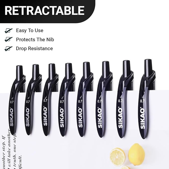 Black Gel Pens Bulk 30 Pack Black Pens Fine Point Smooth Writing No Smudge, CLOUD TOUCH Grip 0.7mm Gel Ink, Retractable Rollerball Click Pens for Server Office School, Lapiceros (BLACK)