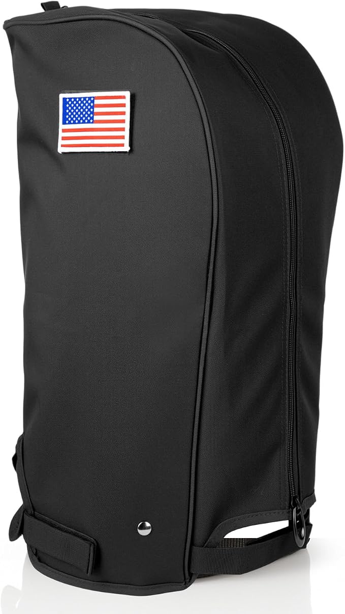 Golf Bag Rain Cover Hood Waterproof 1680D Nylon Dustproof Universal Fit with Adjustable Rain Cape for Stand/Cart Bags, All Black or US Flag Style